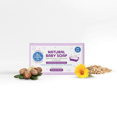 The Moms Co. Natural Baby Soap with Shea Butter, Calendula Oil and Oatmeal each 75gm 2's - Baby Soap