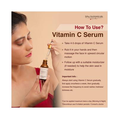 bhu botanicals Advanced Vitamin C Face Serumwith Hyaluronic Acid and Witch Hazel Extract 30 ml - Face Serum