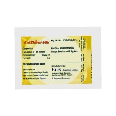 Calshine 60K Sachet 1gm - Supplements-Vit
