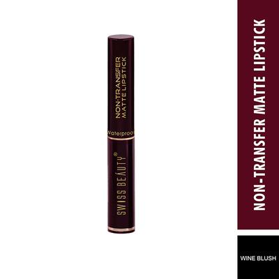 Swiss Beauty Non-Transfer Matte Lipstick - (Wine Blush) 2 gm - Blushes