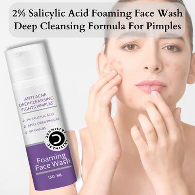 Dermistry Anti Acne 2% Salicylic Acid Foaming Face Wash 150 ml - Face Moisturizers