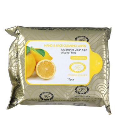 Fashion Colour Hand & Face Cleansing Wipes, Lemon Scents 25's - Diapers & Wipes