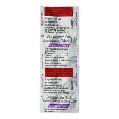 Lonazep MD 1mg Tablet 10'S - Anxiety-Anx