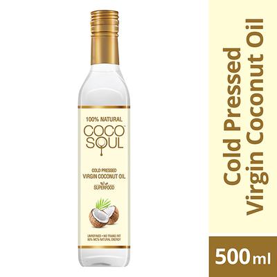 Coco Soul Cold Pressed Natural Virgin Coconut Oil, from the makers of Parachute 500ml - Hair Oils