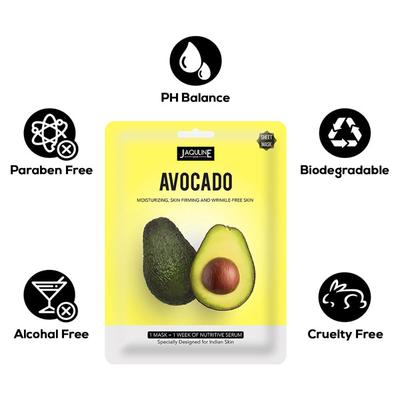 Jaquline USA Avocado Sheet Mask 25 gm - Sheet Masks