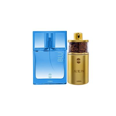 Ajmal Blu Femme EDP Floral Woody Perfume And Aurum EDP Fruity Floral Perfume 125 ml - Women Perfumes (Edt/Edp)