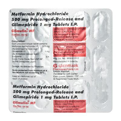 GLIMULIN MF 1/500mg Tablet 15's - Diabetes-Ant
