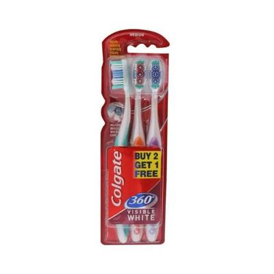 Colgate-Palmolive, Colgate 360 Degree Visible White (Medium) Toothbrush (Buy 2 Get 2 Free) 1's - Toothbrushes