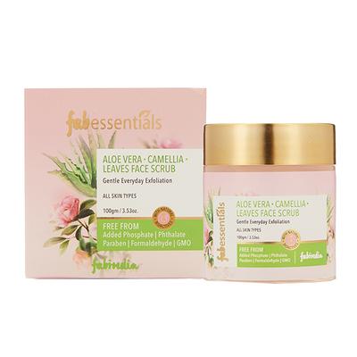 Fabessentials Aloe Vera Camellia Leaves Face Scrub 100 gm - Face Scrubs