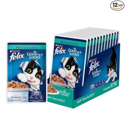 Nestle Purina Felix Adult With Tuna Cat Food Pouch 85 g - Petfood
