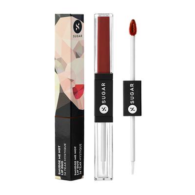 SUGAR Cosmetics Smudge Me Not Lip Duo - 14 Teak Mystique (Warm Brown) 3.5 ml - Lipsticks