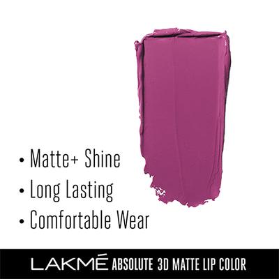 Lakme Absolute 3D Lipstick Explosive Purple 3.6 Gm - Lipsticks