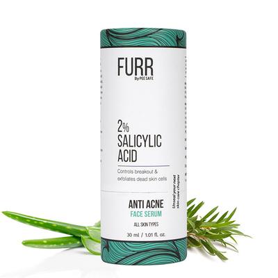 FURR By Pee Safe 2% Salicylic Face Serum For Acne Marks & Blemishes Controls Breakouts & Exfoliates Dead Skin Cells 30 ml - Face Gels