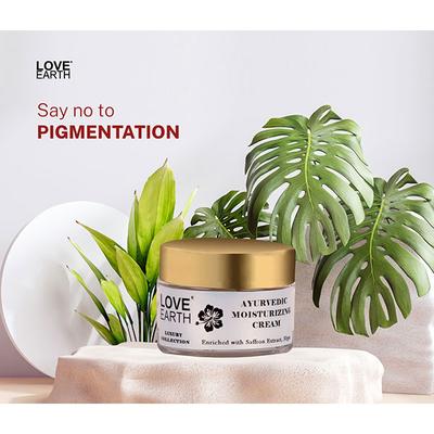 Love Earth Ayurvedic Moisturizing Cream with Saffron, Usheera, Giloy Extracts 50 gm - Face Moisturizers