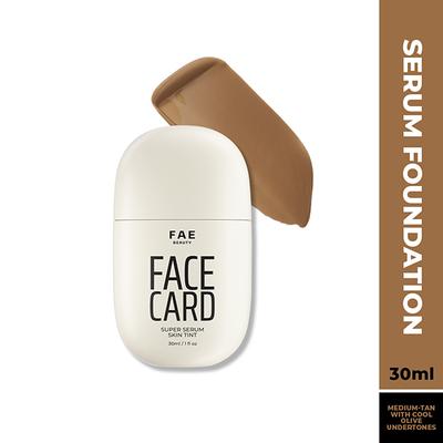 FAE Beauty Face Card Serum Skin Tint- Skin-like Foundation, Shade - 51O - Cool Olive 30 ml - Foundation