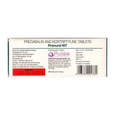 PRENURA NT Tablet 10's - Neuropathic Pain-Dru