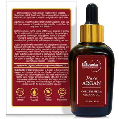 St.Botanica Pure Argan Cold Pressed & Organic Oil 50 ml - Essential Oils