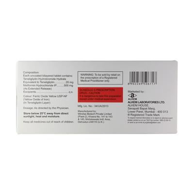 Tegliptin M 20/500mg Tablet 15'S - Diabetes-Ant