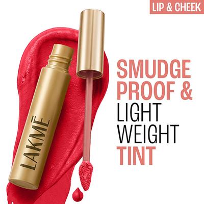 Lakme Double Duty Lip & Cheek Mousse Matte Lipstick & Soft Blush, Crimson Silk, 9gm - Liquid Lipsticks