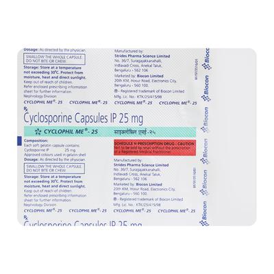 Cyclophil ME 25mg Capsule 5'S - Auto Immune Disease-Imm