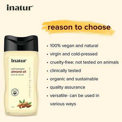 Inatur Pure & Cold Pressed Oil - Almond 100 ml - Massage Oils