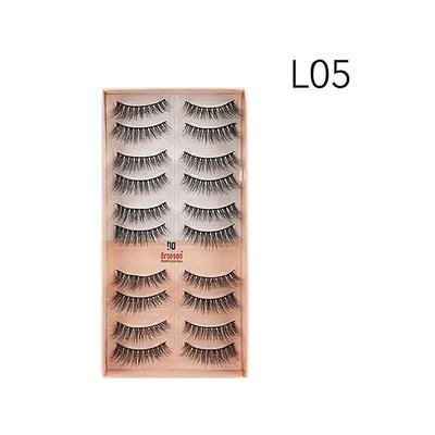 Bronson Professional Eyelash Set 3D False Long And Natural Eye Makeup No. L05 10's - Eyelashes
