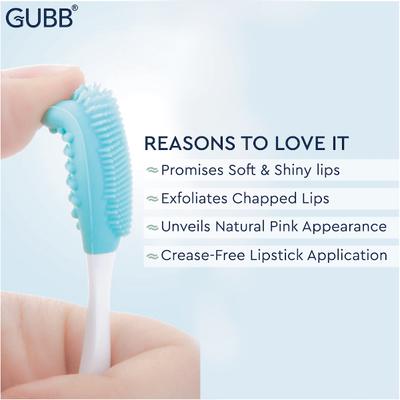 GUBB Silicone Lip Scrubber for Soft, Smooth & Fuller Lips, Dual Sided - 2 Lip Exfoliating Brush 1's - Lip Scrubs