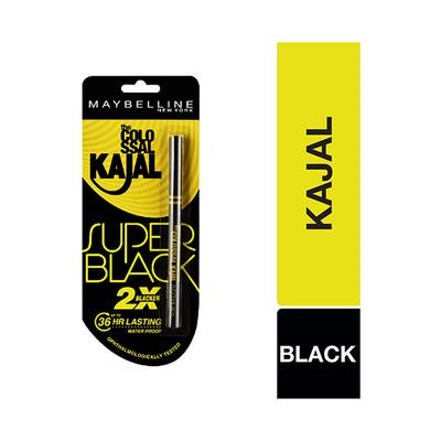 Maybelline New York Colossal Kajal, 2X Super Black 36 HR Lasting Water Proof 260.35 gm - Kajal & Kohls