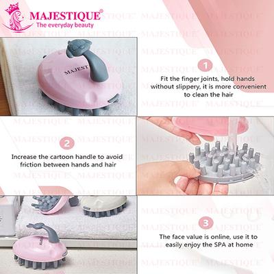Majestique Body Bath Silicone Shampoo Massager, Hair Scalp and Head Care Massage - Multicolor 1's - Massagers