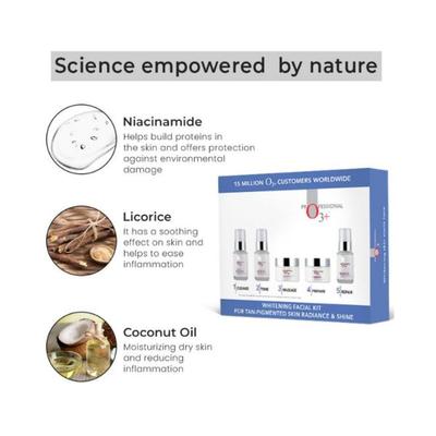 O3+ Tan-Pigmented Whitening Facial Kit - 250g 5's - Facial Kits