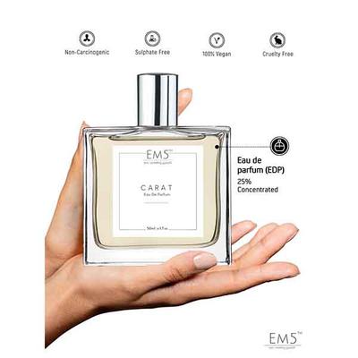EM5 Carat Perfume for Women - Eau De Parfum Spray, Floral Green Powdery 50 ml - Women Perfumes (Edt/Edp)