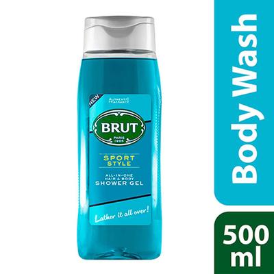 Brut Sport Style All-In-One Hair and Body Shower Gel 500ml - Shower Gels & Body Wash