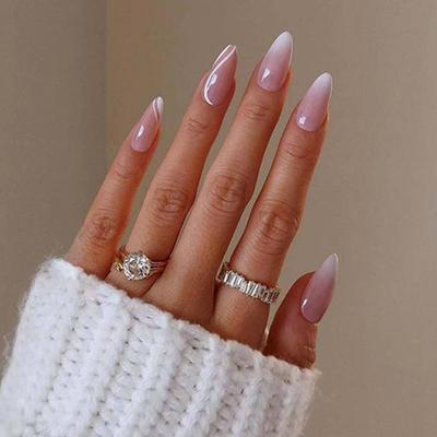 Gush Beauty Nailed It Reusable Luxury Press On Nails With Application Kit Pearl Pink Sway - Medium Almond 1's - Nail Art
