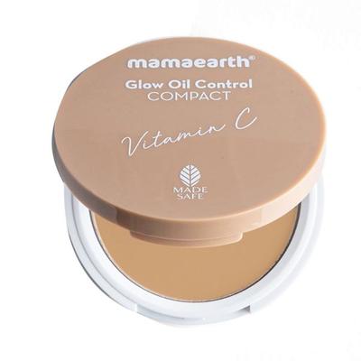 Mamaearth Glow Oil Control Compact SPF 30 with Vitamin C & Turmeric for 2X Instant Glow 04 Almond Glow 9 gm - Compact Powder