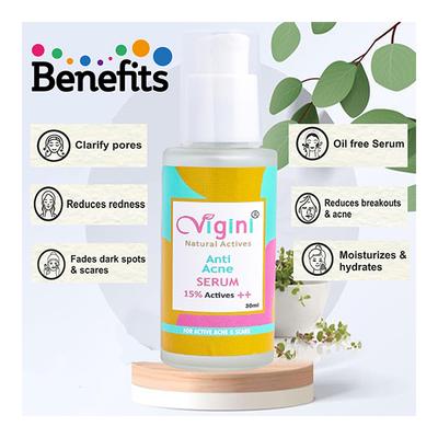 Vigini Natural Actives Anti Acne Serum 30 ml - Face Serum