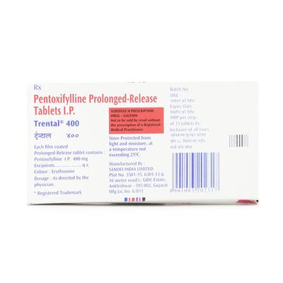 Trental 400mg Tablet 15'S - Intermittent Claudication-Hae