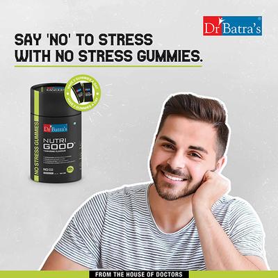 Dr Batras Nutrigood No Stress Gummies with Ashwagandha, Brahmi & Chamomile for Stress Relief - 60 Gummies 1's - Sexual Care
