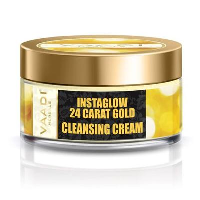 Vaadi Herbals 24 Carat Gold Cleansing Cream - Marigold Oil & Wheatgerm Oil 50 gm - Face Creams