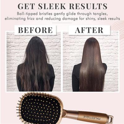 Majestique Detangling Paddle Brush, Refresh and Extend for All Hair Types - Golden 1's - Hair Brushes