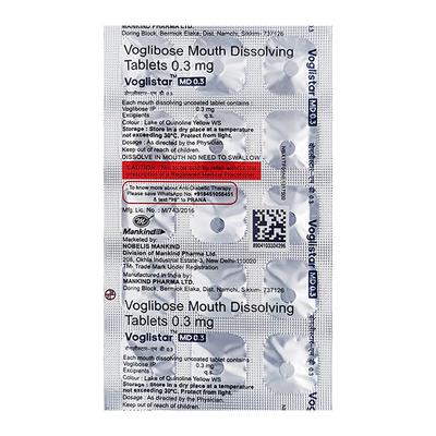 VOGLISTAR MD 0.3 Tablet 15's - Diabetes-Ant