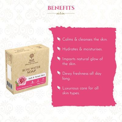 Khadi Essentials Rose Water Herbal Handmade Soap for Soft & Toned Skin 300 gm - Body Butter