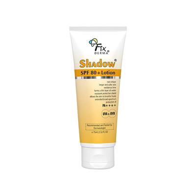 Fixderma Shadow Sunscreen SPF 80+ PA++++ Lotion - Sunscreen for Oily Skin & Dry Skin, Sun Screen Protector SPF 80 75ml - Face Sunscreen
