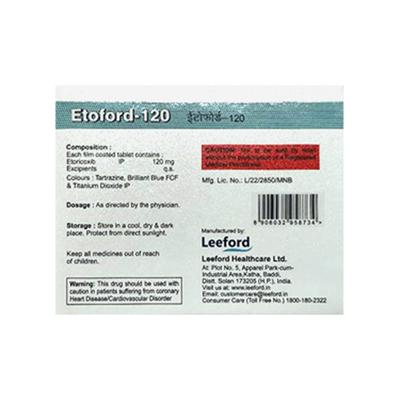 Etoford 120mg Tablet 10'S - Arthritis-Non