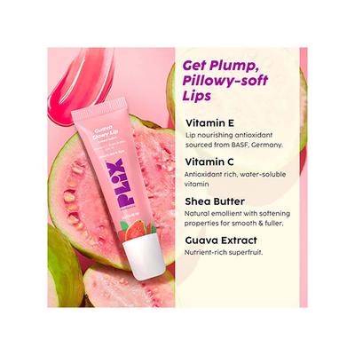 PLIX Guava Glowy Lip Balm For Smooth, Buttery Soft Lips, Shea Butter with Vitamin E, Tinted Lip Balm For Glossy, Pink Lips with SPF 15 For Sun Protection 12 gm - Lip Balms