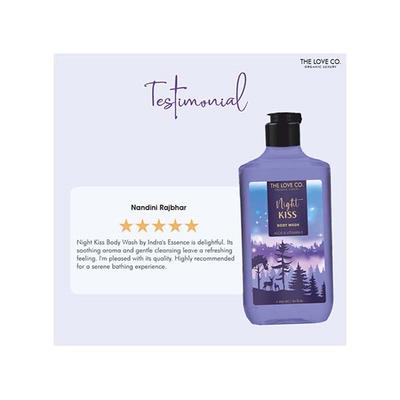 The Love Co. Night Kiss Luxurious Body Wash for a Relaxing Bath Experience For Women Men 295 ml - Shower Gels & Body Wash