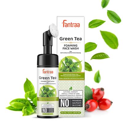 Fantraa Green Tea Foaming Face Wash with Built 150 ml - Face Wash & Cleansers
