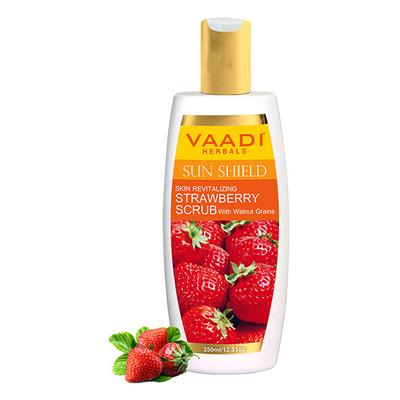 Vaadi Herbals Strawberry Scrub Lotion With Walnut Grains 350 ml - Face Scrubs