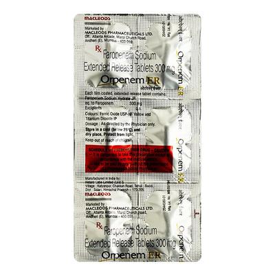 Orpenem ER 300mg Tablet 6'S - Bacterial Infections-OBL