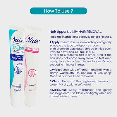 Nair Upper Lip Cream - Argan Oil 20 ml - Hair Creams