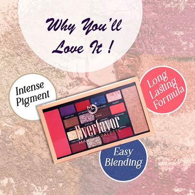 Matt Look 18 Shades Everfavor Makeup Palette Eyeshadow Highlighter Blush - 02 18.5 gm - Face Palettes
